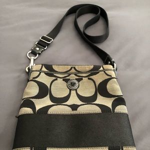 Signature Coach Black Crossbody Bag